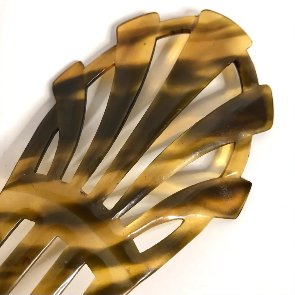Vintage Hair Comb Faux Tortoise Shell Celluloid